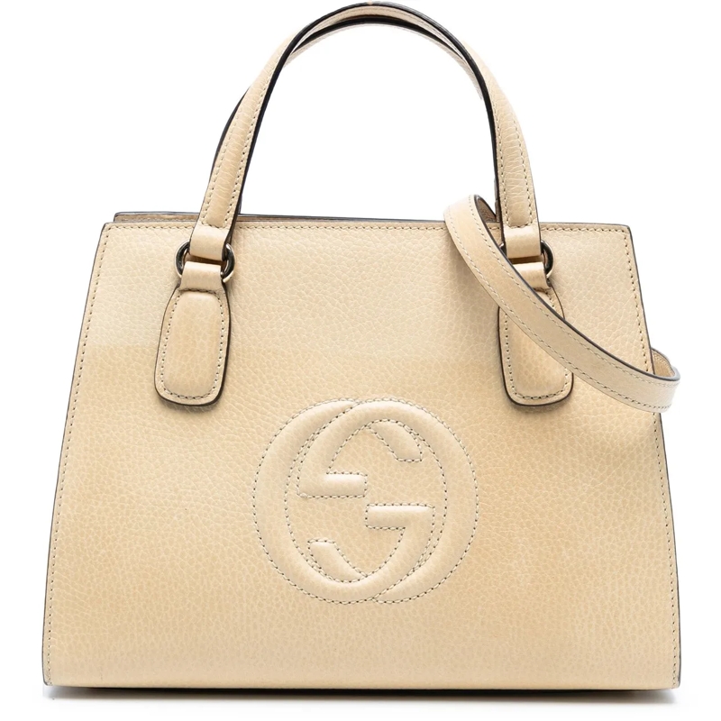 Gucci Sac à bandoulière Medium Dollar Calf Soho Top Handle Convertible Tot braun