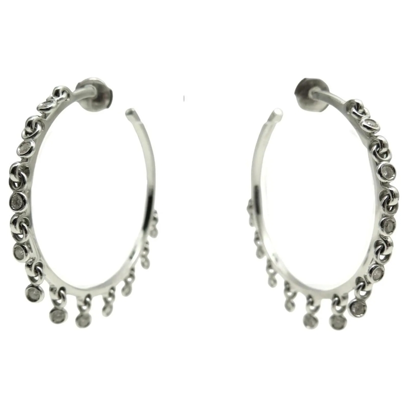 Christian Dior Ohrstecker NEUE DIOR COQUINES OHRRINGE WEISSES GOLD 19GR 0,9C silber