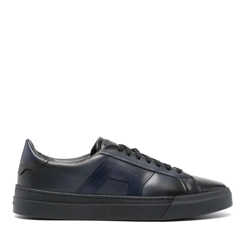 Santoni Low-Top-Sneaker Navy Blue Sneaker With Logo Blue