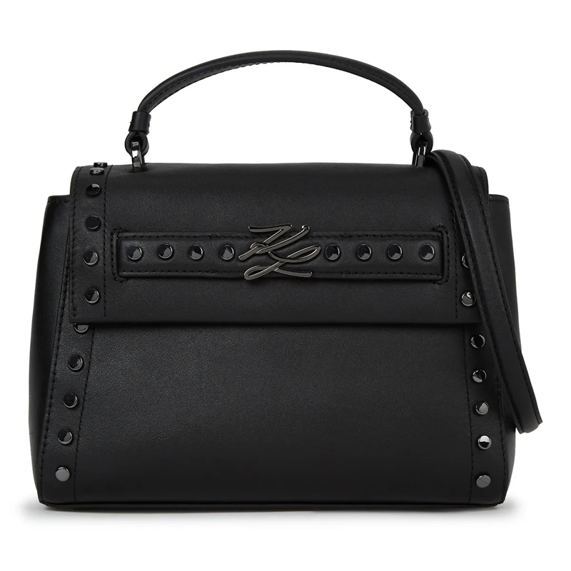 Karl Lagerfeld Tote K/Autograph Tasche mit Nieten und Handgriff oben schwarz