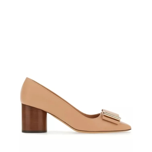 Salvatore Ferragamo Double Bow Brown Shoes Brown Pumps