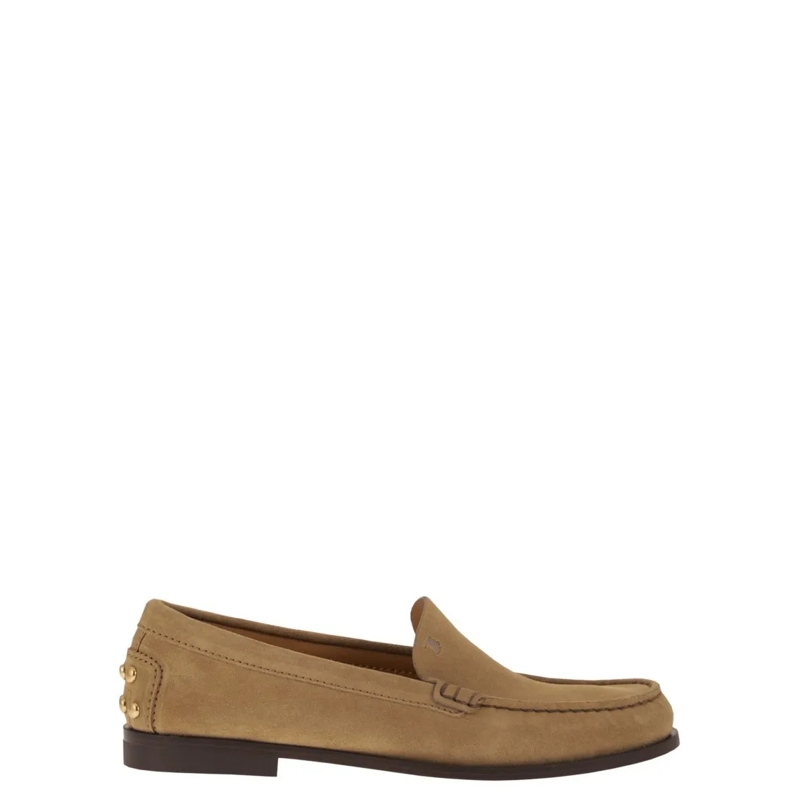 Tod's Ballerines Suede Leather Loafers Brown