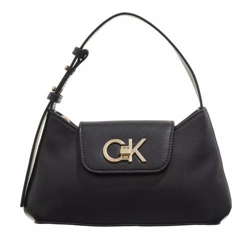 Calvin Klein Re-Lock Crossbody W/Flap Small Ck Black Shoulder Bag