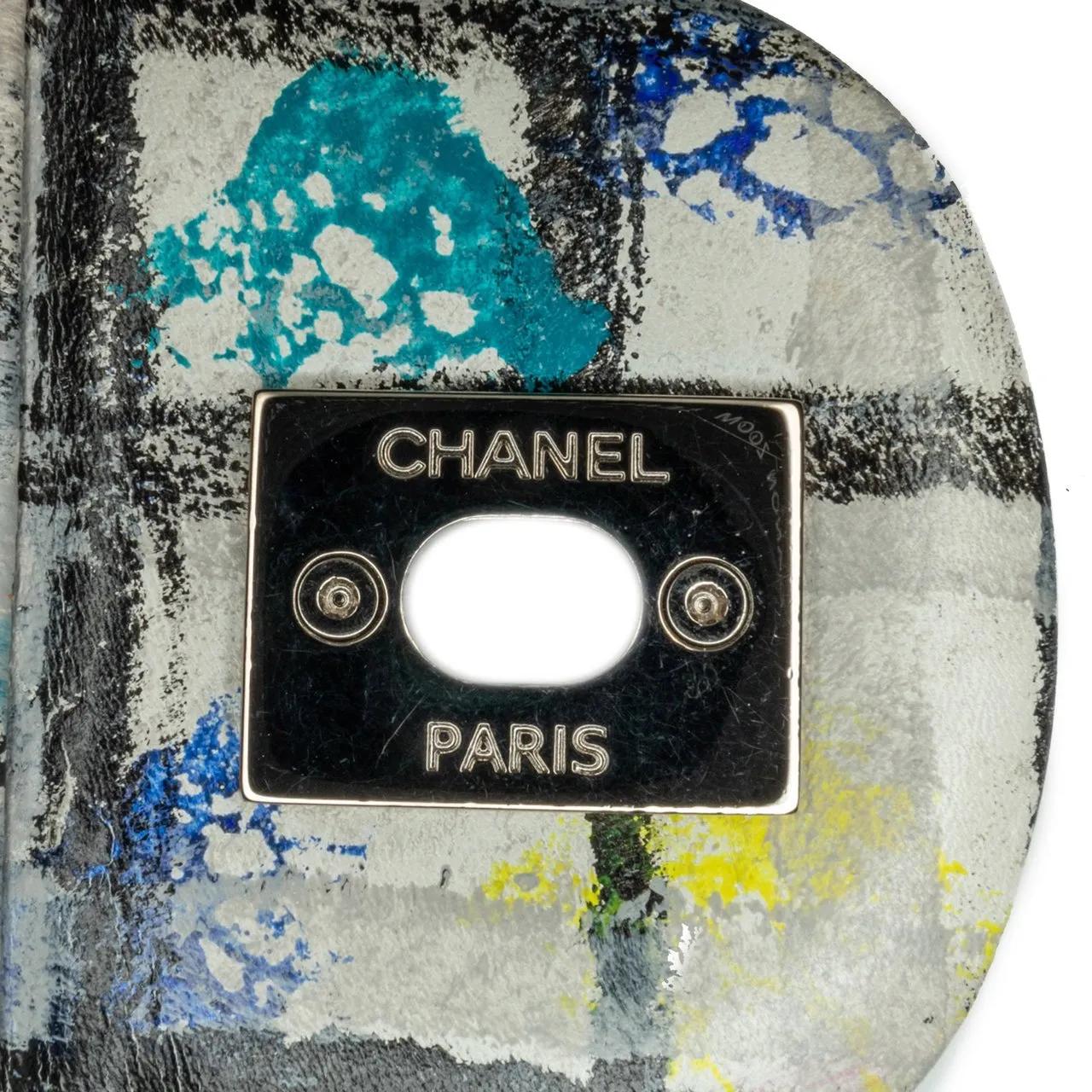 Chanel Hobo bags Medium Calfskin Hand Painted Graffiti Flap in wit