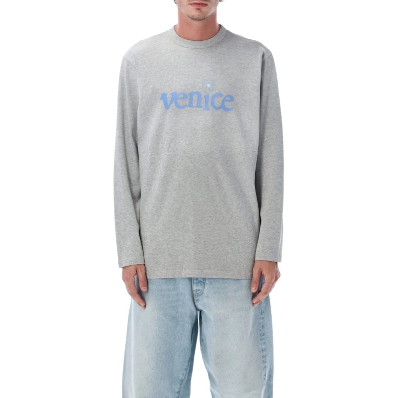 Erl Haut à manches longues Venice Long Sleeve T-Shirt In Grey Grey