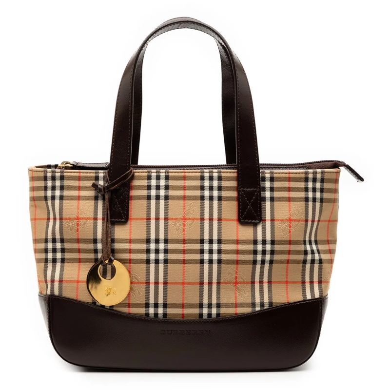 Burberry Shopper Haymarket Check Canvas Tote braun