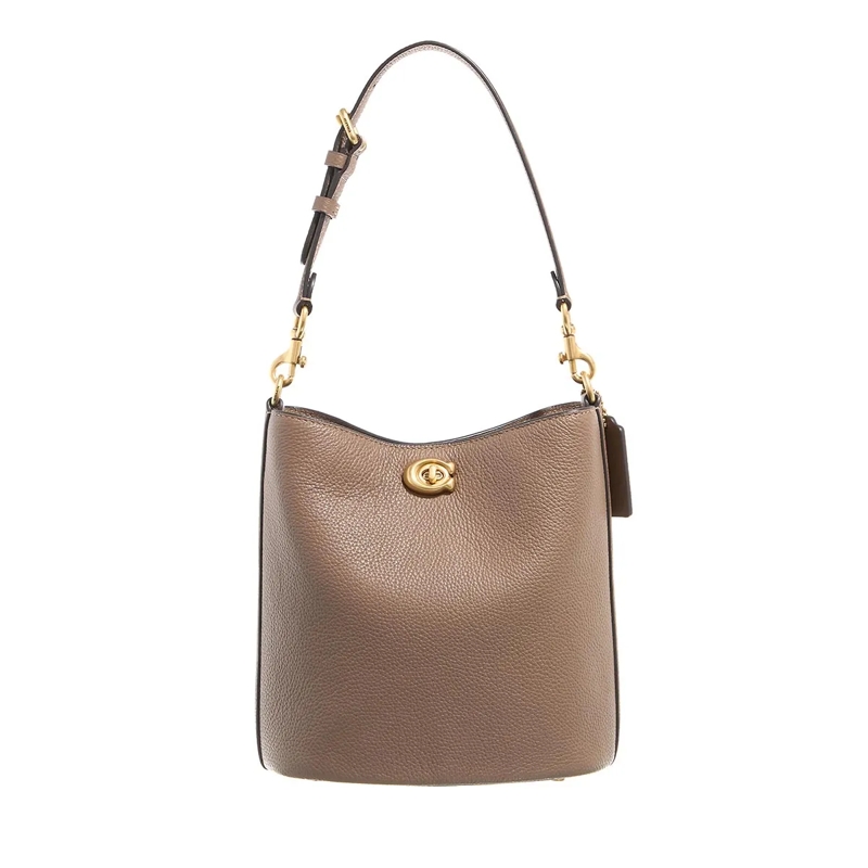Coach Bucket Bag Polished Pebble Soft Willow 19 Dark Stone