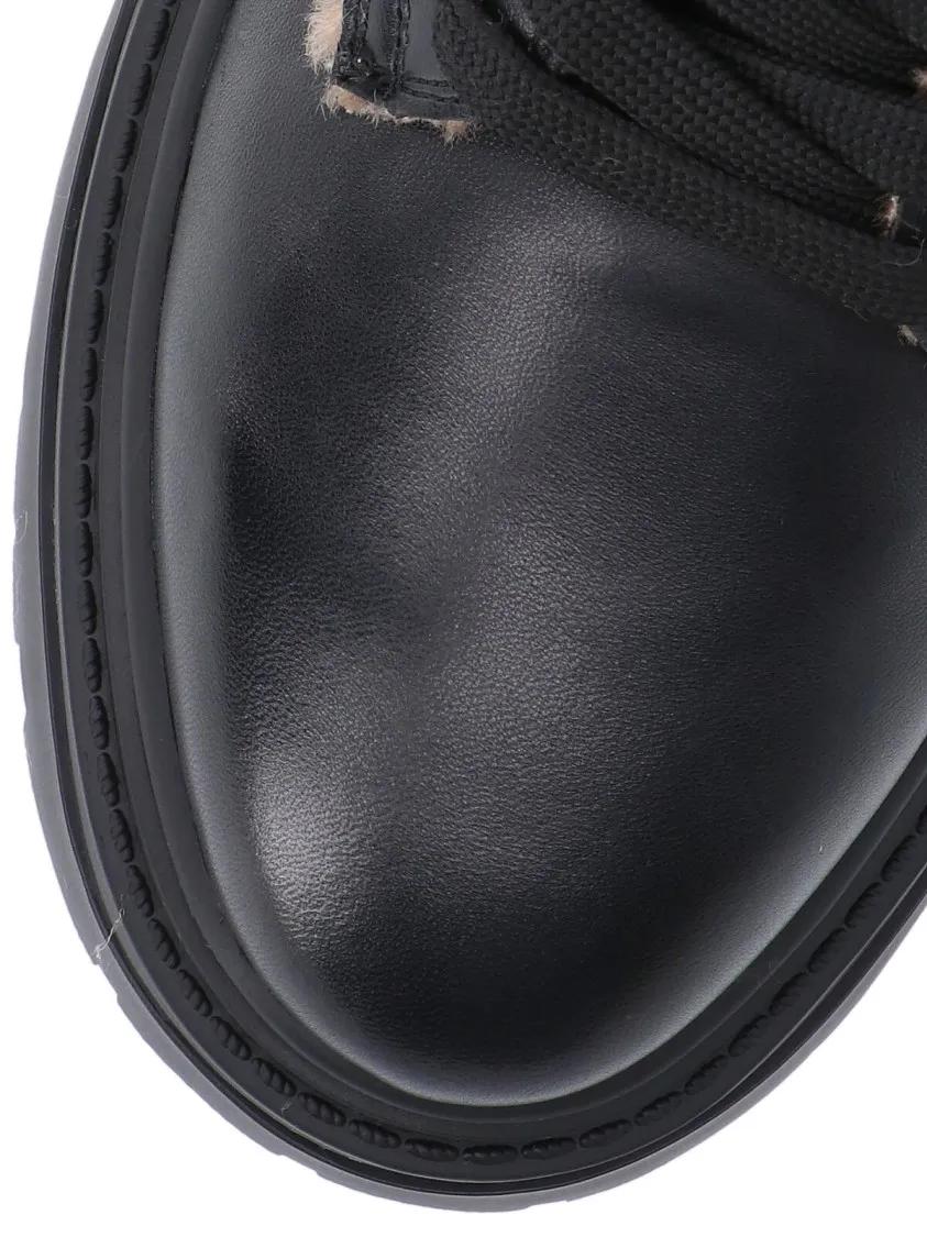 Thumbnail - Pinko Stiefel - Black Leather Ankle Boots With Beige Shearling Det - Gr. 38 (EU) - in Schwarz - für Damen