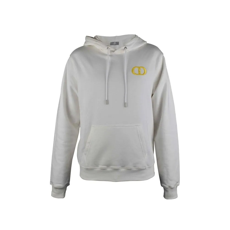 Christian Dior  Hooded Cotton Sweatshirt With Embroidered Cd Logo White