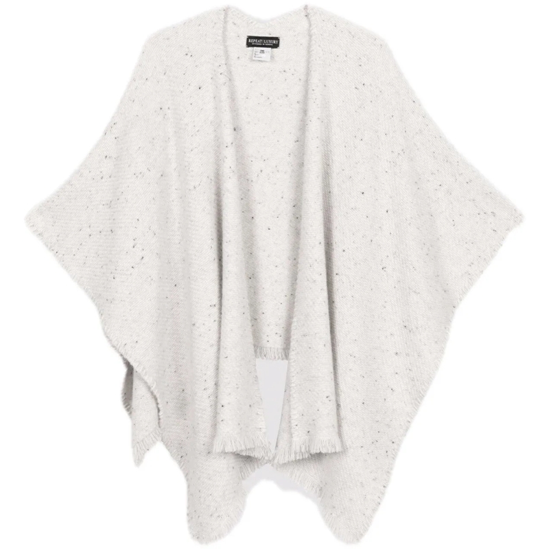 REPEAT CASHMERE  Cashmere poncho snow grau