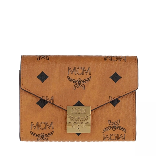 MCM Patricia Visetos Flap Wallet Small Cognac Flap Wallet