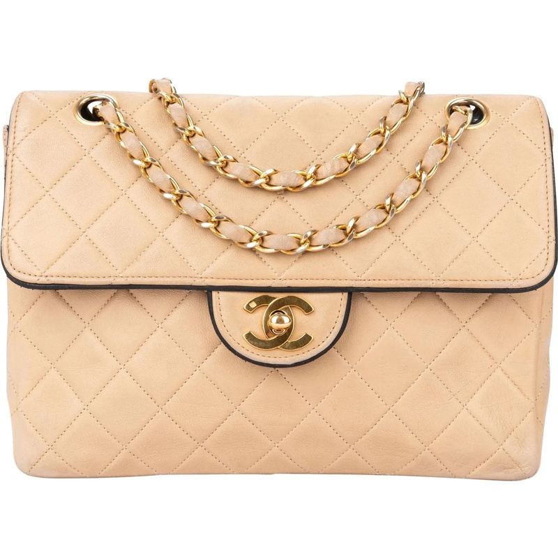 Chanel Schultertasche Chanel Quilted Bicolor Lambskin 24K Gold Single Fl mehrfarbig