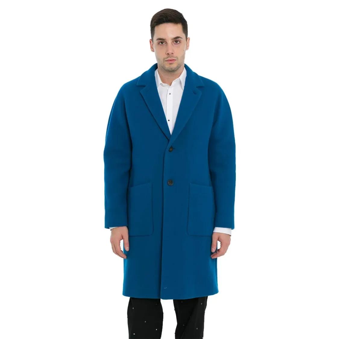 Thumbnail - Hevo - Blue Wool-Blend Coat - Größe 52 - blau