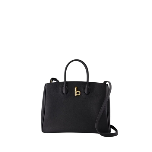 Burberry Tote Small Rocking Horse Shopper Bag - Leather - Black Black