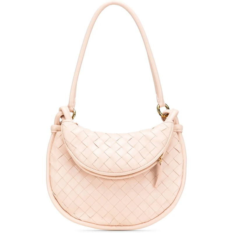 Bottega Veneta Schultertasche Small Nappa Intrecciato Gemelli Hobo rose
