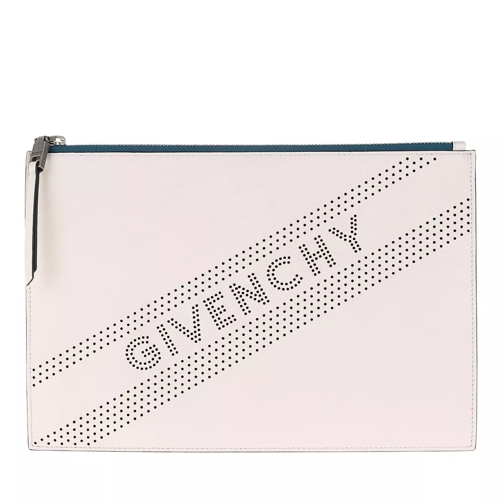 Givenchy Perforated Logo Clutch White Clutch
