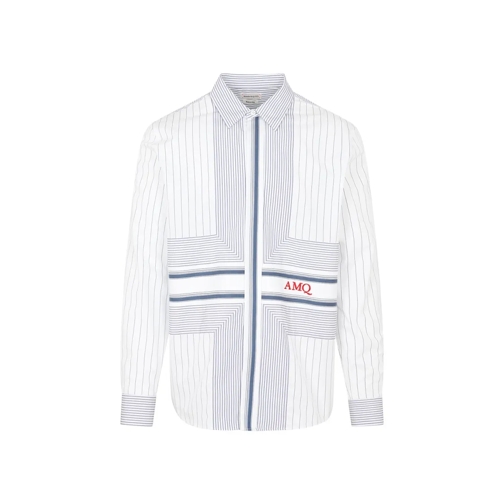 Alexander McQueen Chemises Striped White Cotton Shirt White