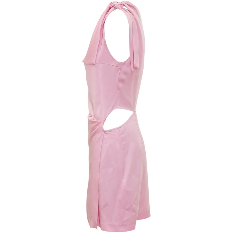MSGM Minikleid Abito Corto Monospalla con Drappeggio rose(Image 3)