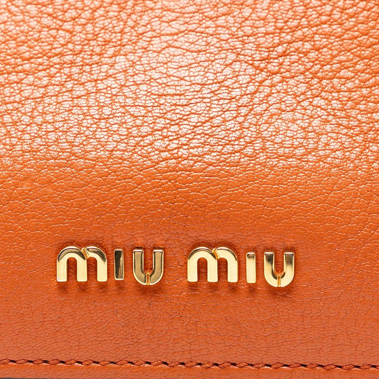Thumbnail - Miu Miu Hobo Bags - Goatskin Madras Flap Satchel - Gr. unisize - in Orange - für Damen