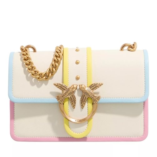 Pinko Love One Mini Cl Bianco Seta-Antique Gold Crossbody Bag