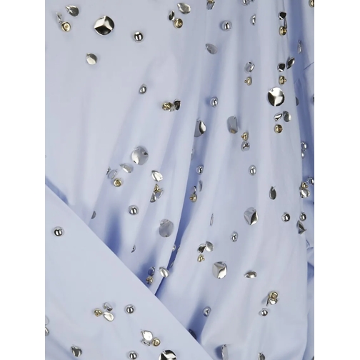 Dries Van Noten Chemisiers Cross Front Cotton Shirt Studded With Studs Blue (Image 3)
