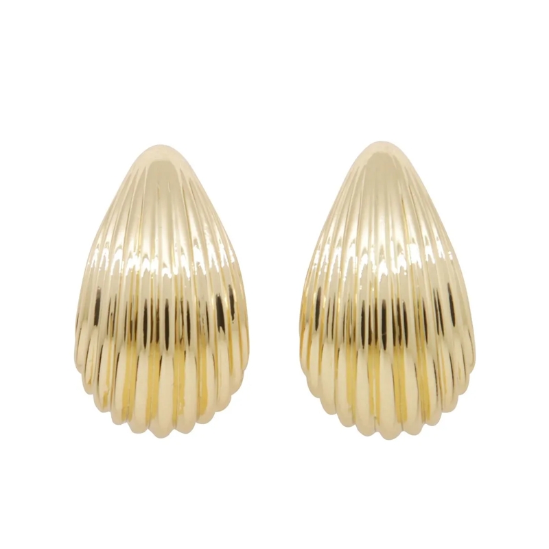 Anine Bing Ohrstecker Drop-Shaped Earrings With Ribbed Texture And Polis Not Applicable