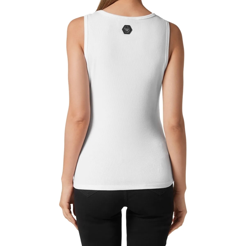 Philipp Plein Top Tanktop Hexagon weiss
