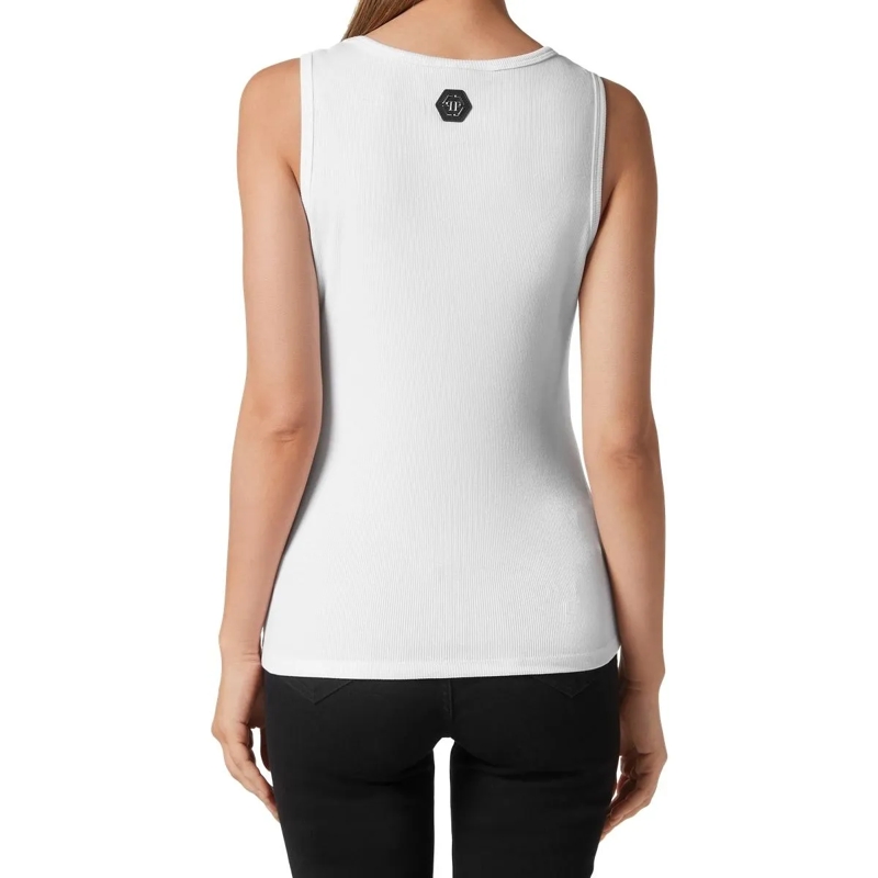 Philipp Plein Top Tanktop Hexagon weiss(Image 2)