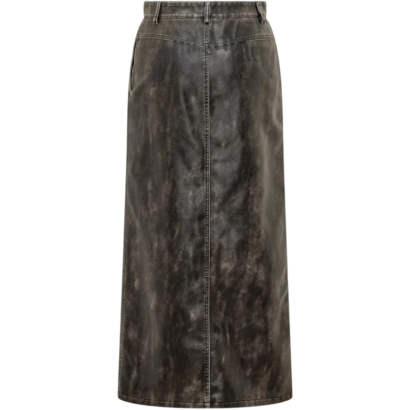 Palm Angels Maxirock Palm Angels Gonna Midi in Eco Pelle Effetto Vintag dunkelgrau(Image 2)