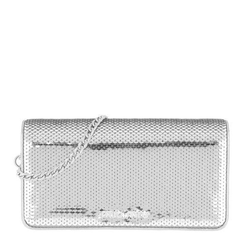 Miu Miu Sequins Logo Wallet Argento Clutch