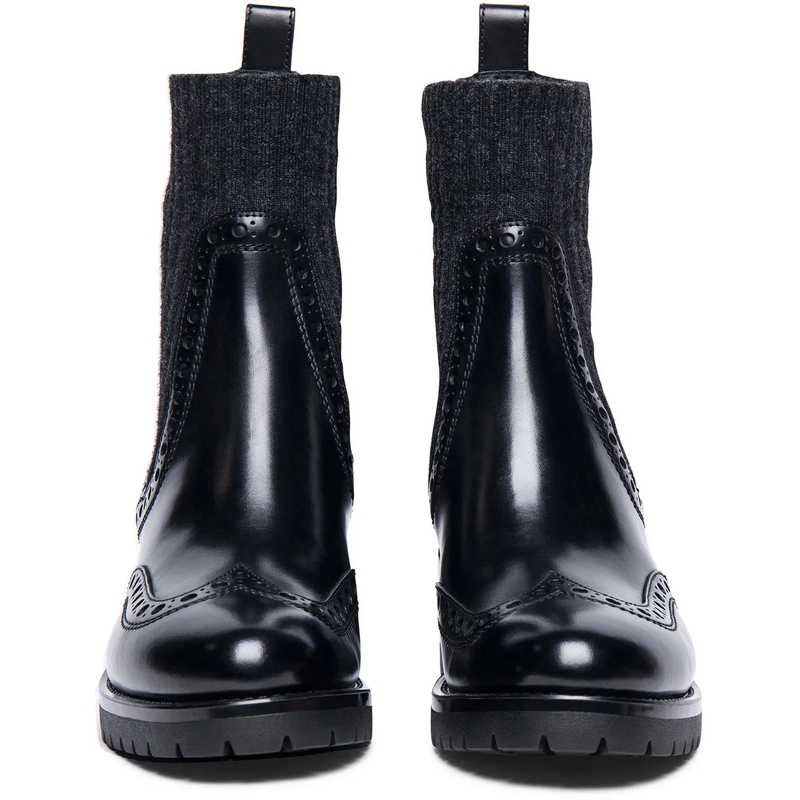Santoni Stiefel Ankle Boot With Sock Detail Black(Image 8)