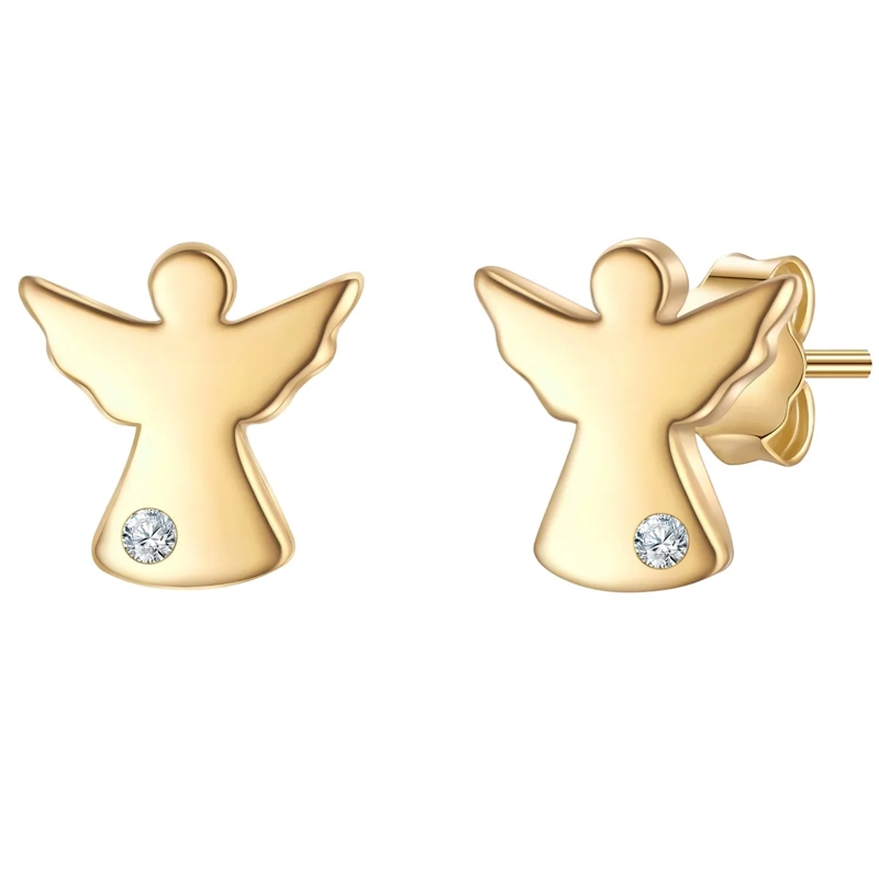 Glanzstücke München Ohrstecker Sterling Silber Ohrstecker Lab Grown Diamond Engel gold