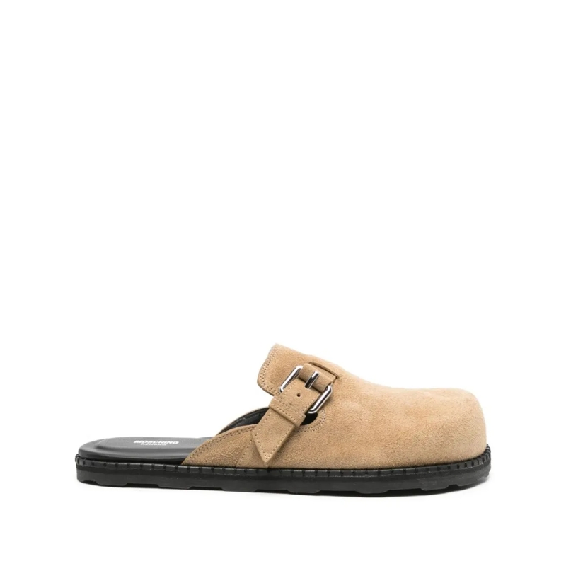 Moschino Loafer Light Beige Suede Sandals Neutrals