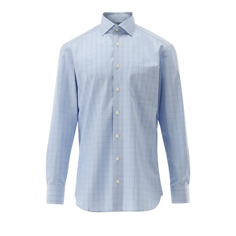 VAN LAACK Hemd Hemd Comfort Fit Karo blau