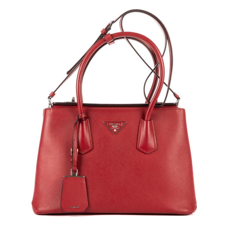 Prada Tote Double Bag rot