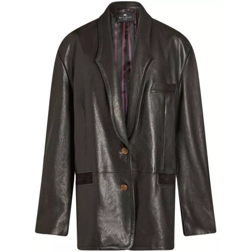 Etro Leather Jacket Brown 