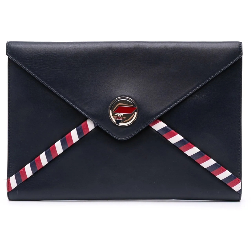 Chanel Pochette Lambskin Airlines Envelope Clutch schwarz
