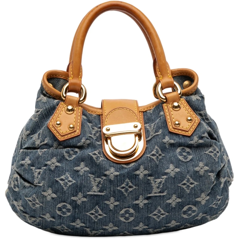 Louis Vuitton Tote Monogram Denim Pleaty blau