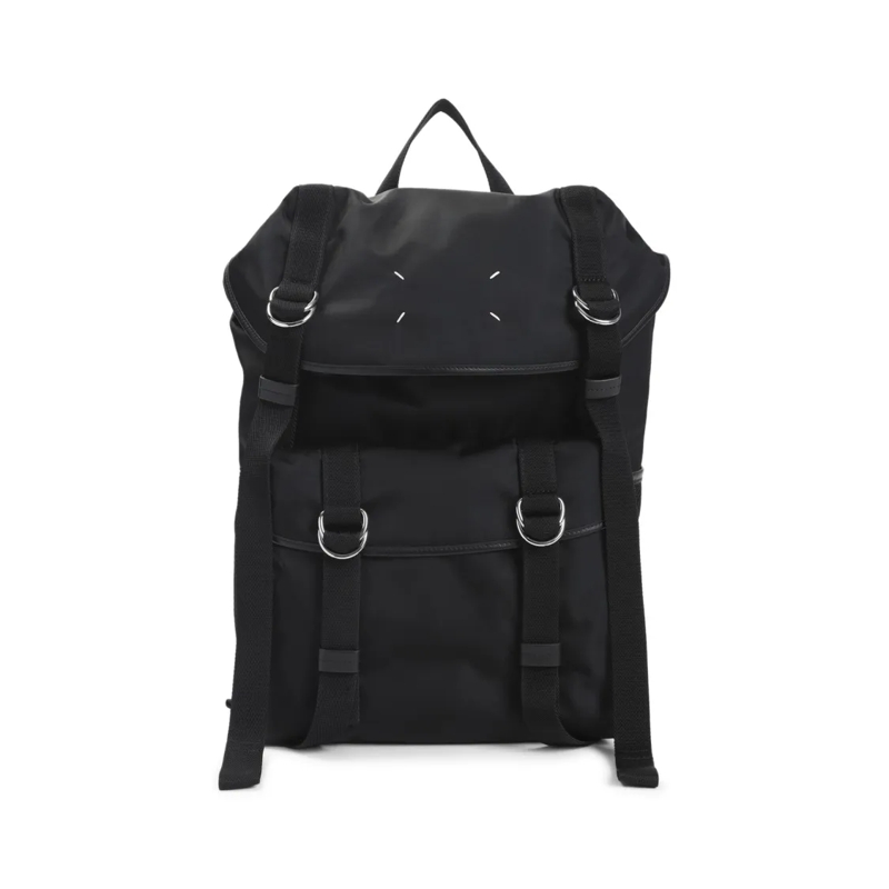 Maison Margiela Rucksack Structured Black Bucket Bag With Adjustable Straps Black