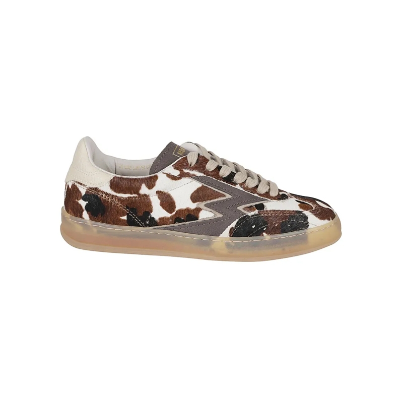 Moaconcept Sneaker basse Animal Print Low-Top Sneakers With Textured Leathe Multicolor