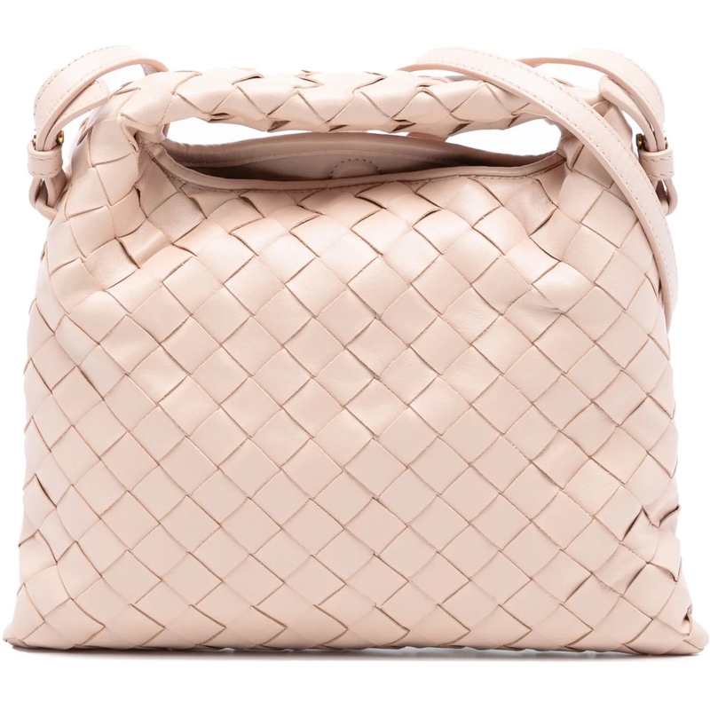 Bottega Veneta Schultertasche Mini Calfskin Intrecciato Hop Satchel rose