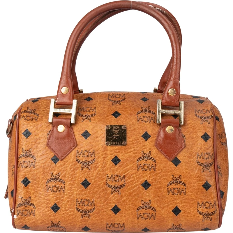MCM Tote MCM Visetos Monogram Boston Handbag braun