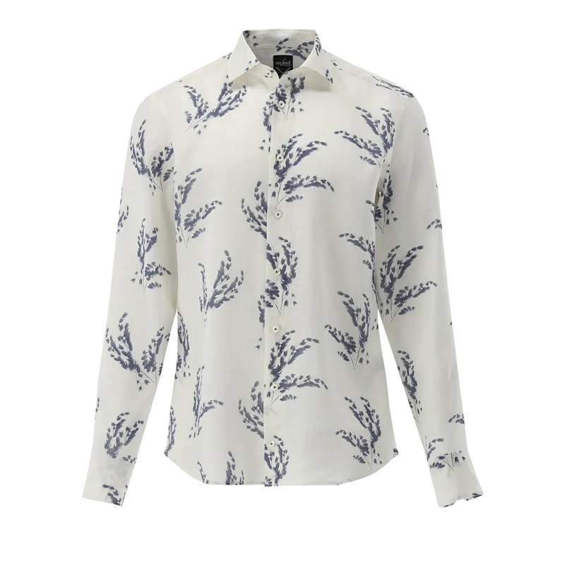 VAN LAACK Hemd Hemd Tailor Fit Druck blau