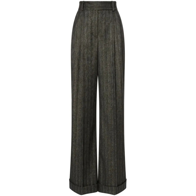 Alberta Ferretti  Straight-Leg Tailored Pants With Clean Lines Black
