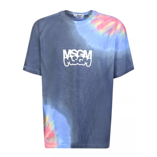 MSGM Bold Logo Tie-Dye T-Shirt Multicolor T-shirts