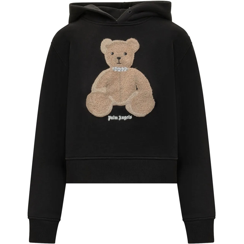 Palm Angels Weste Felpa Bear Fitted Hoodie schwarz