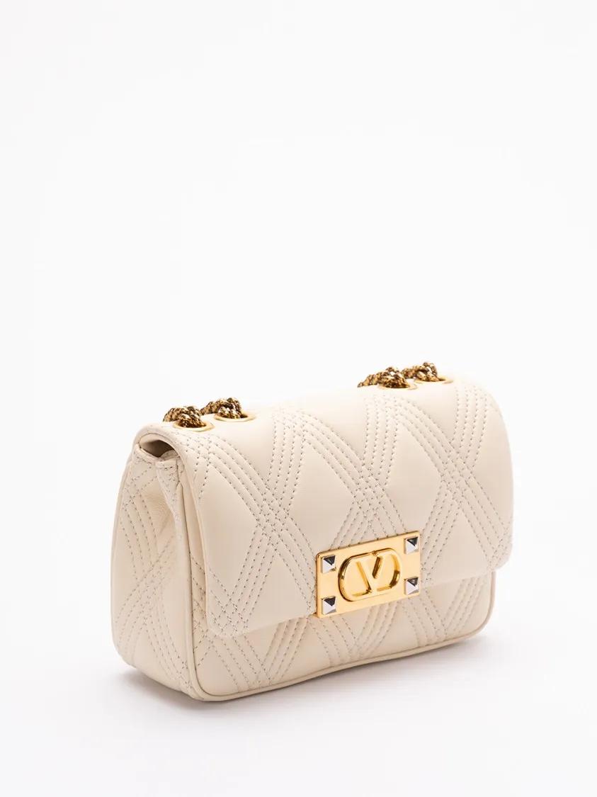 Valentino Garavani Hobo bags `Quiltie 67` Small Shoulder Bag in beige