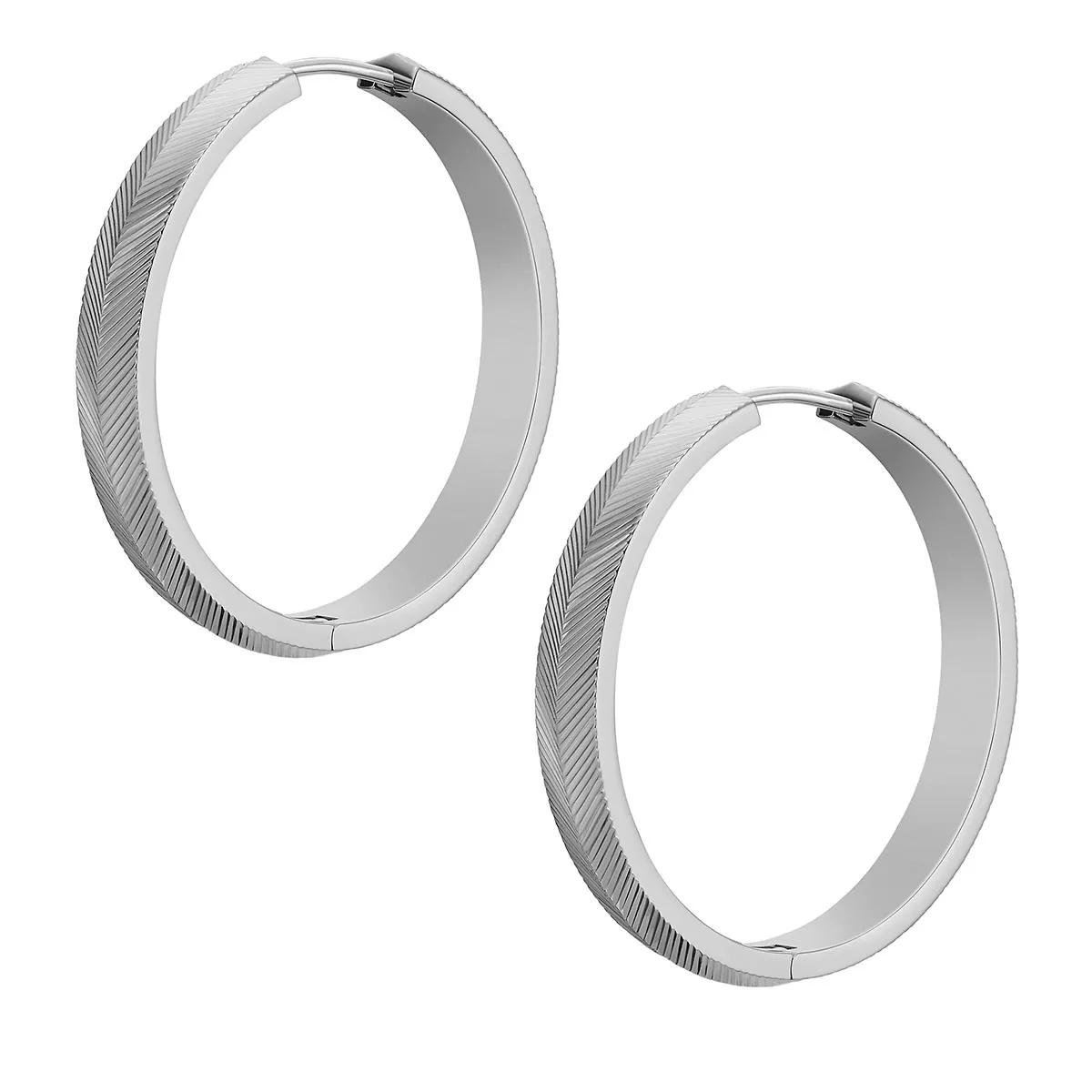 Fossil silver sales hoop earrings