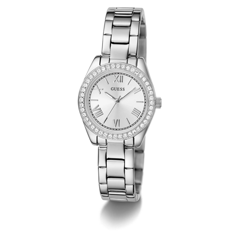 Guess Quarzuhr Quarz-Analoguhr Mini Luna silber