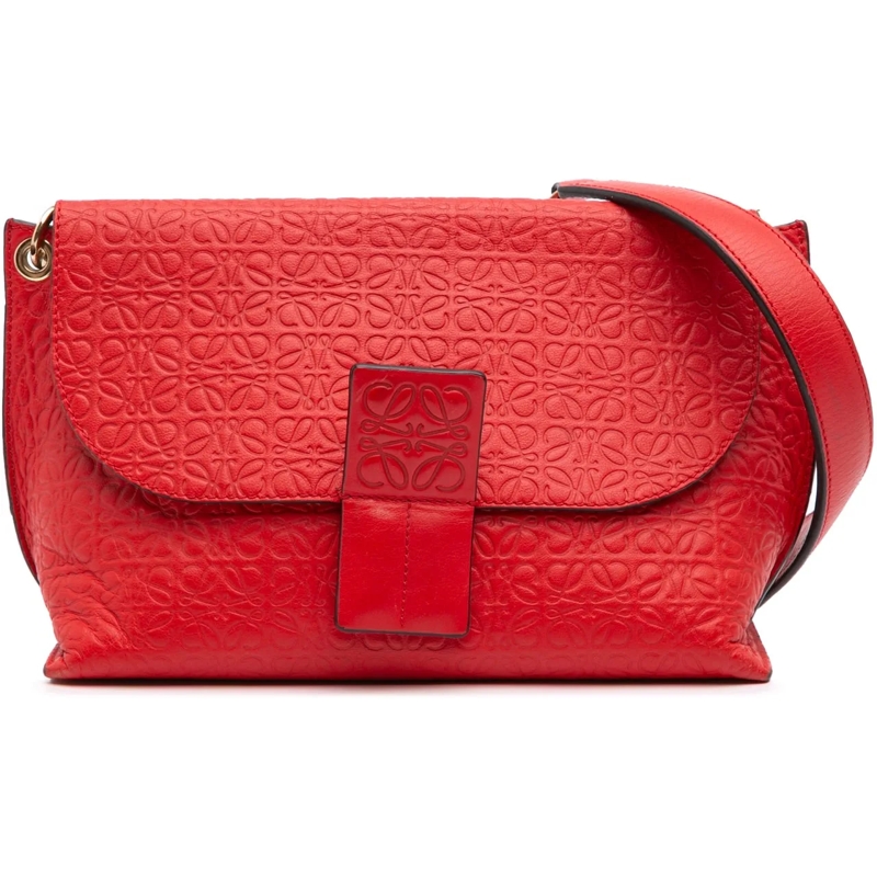 Loewe Schultertasche Leather Repeat Anagram Avenue Crossbody rot